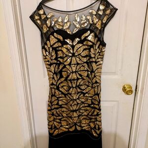 Gold and Black floor length gown